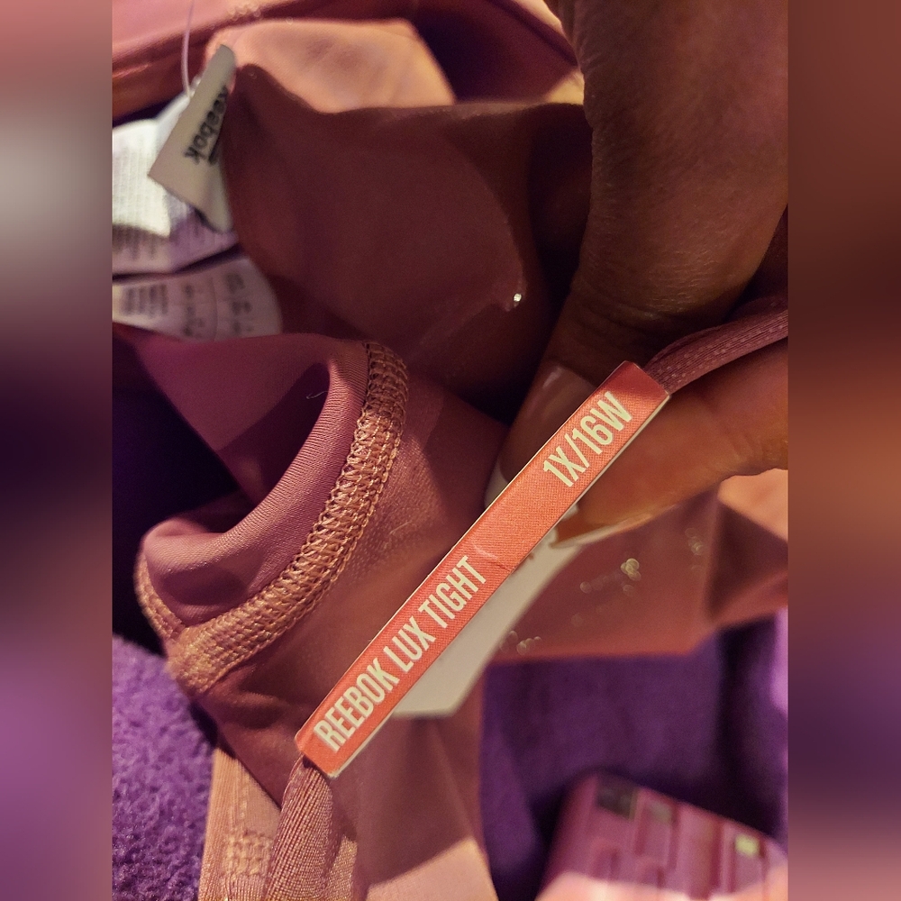 Reebok shiny dusty rose metallic tights - Picture 10 of 11